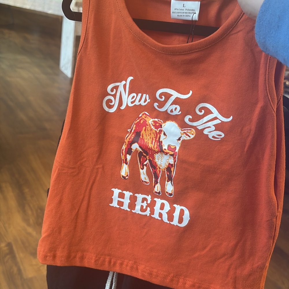 Playful Orange Kids Tank Top and shorts set - New To The Herd
